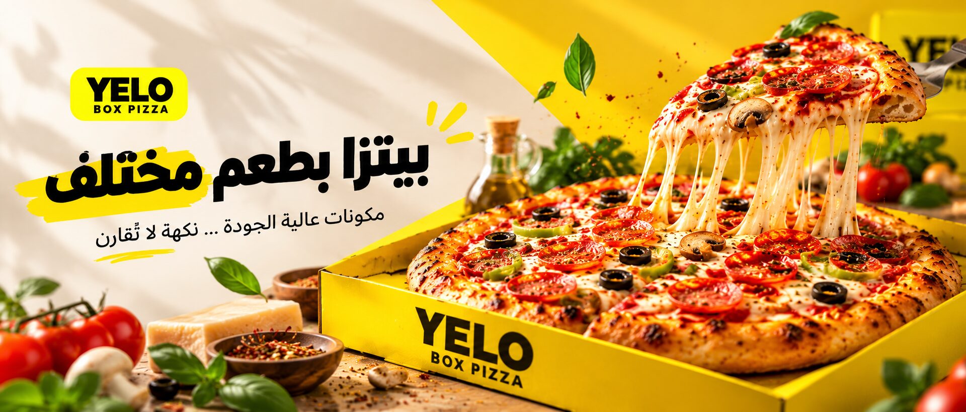 YELO BOX PIZZA — بيتزا بطعم مختلف